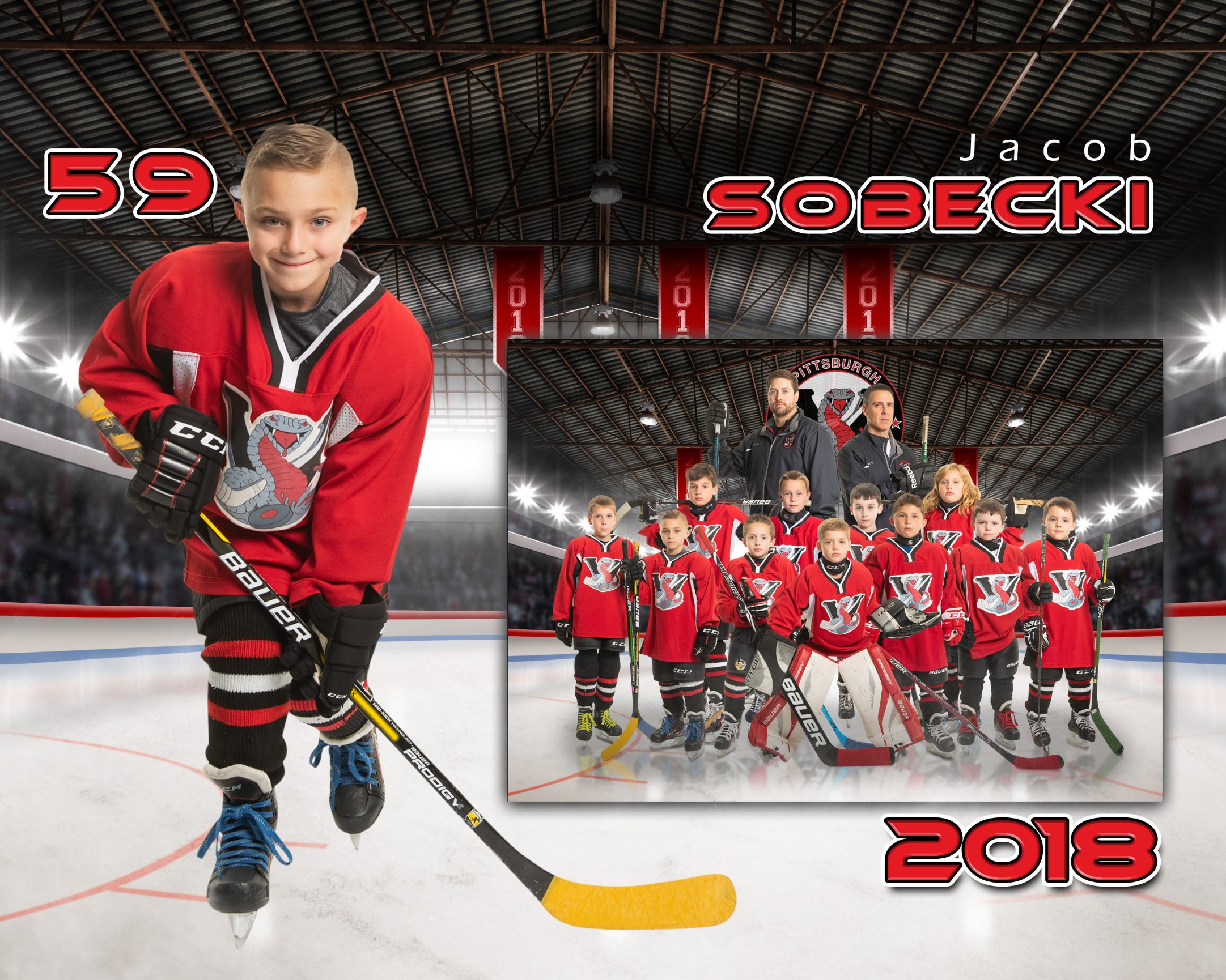 Youth hockey team group photo