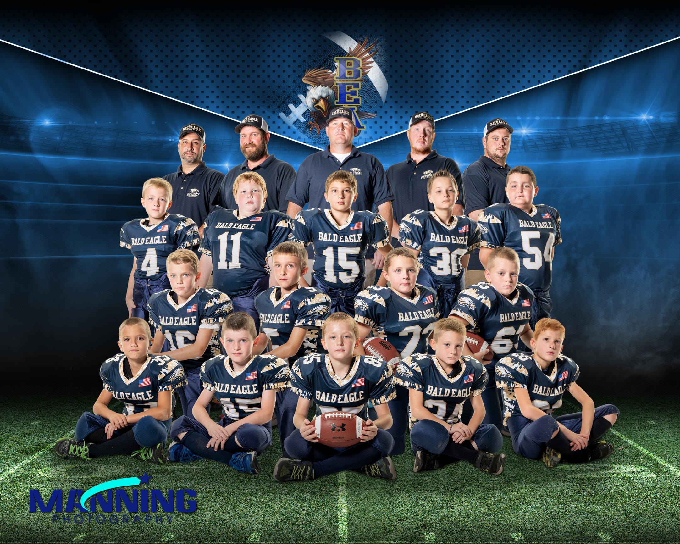 Junior team in blue uniforms