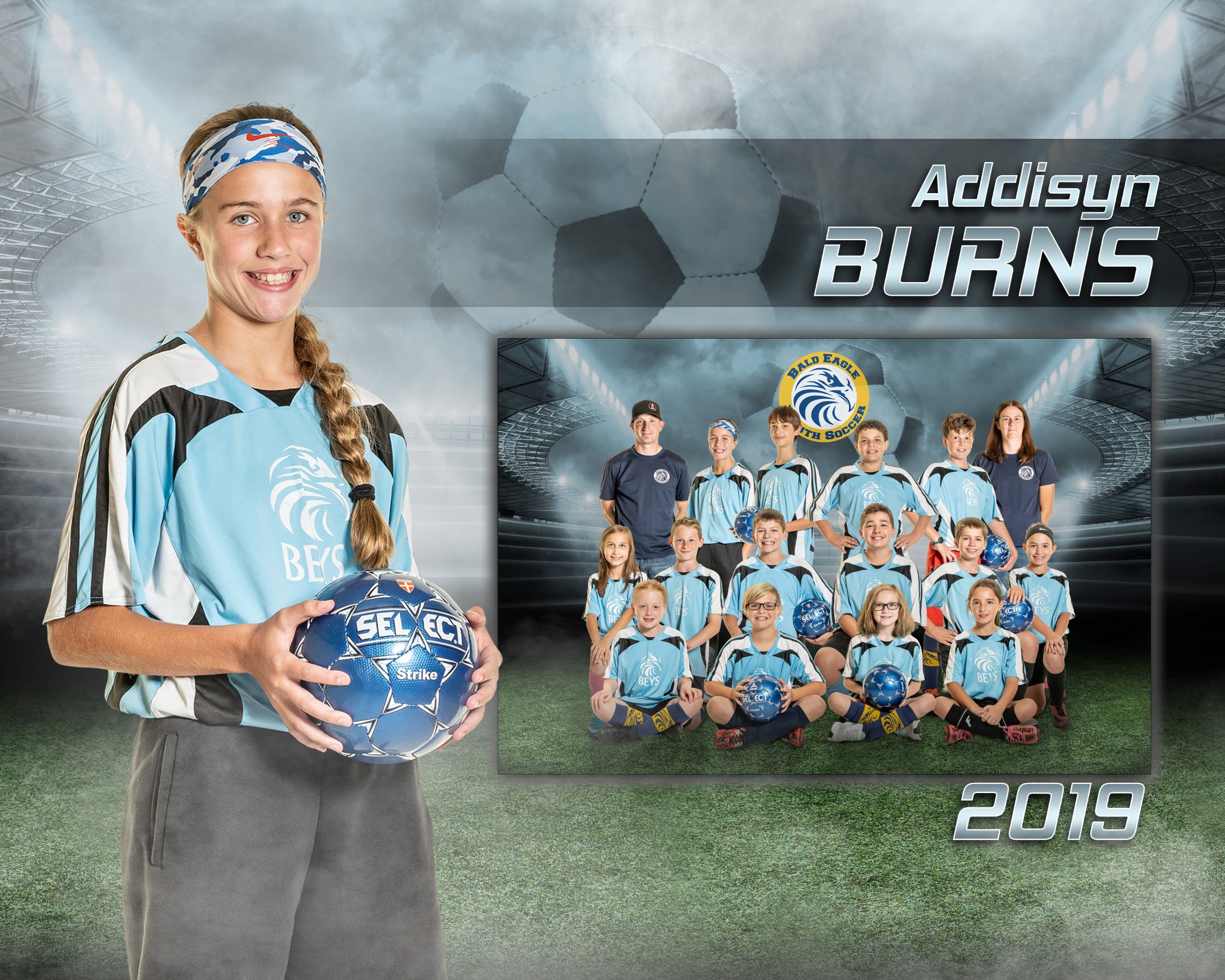 Young athlete holding soccer ball