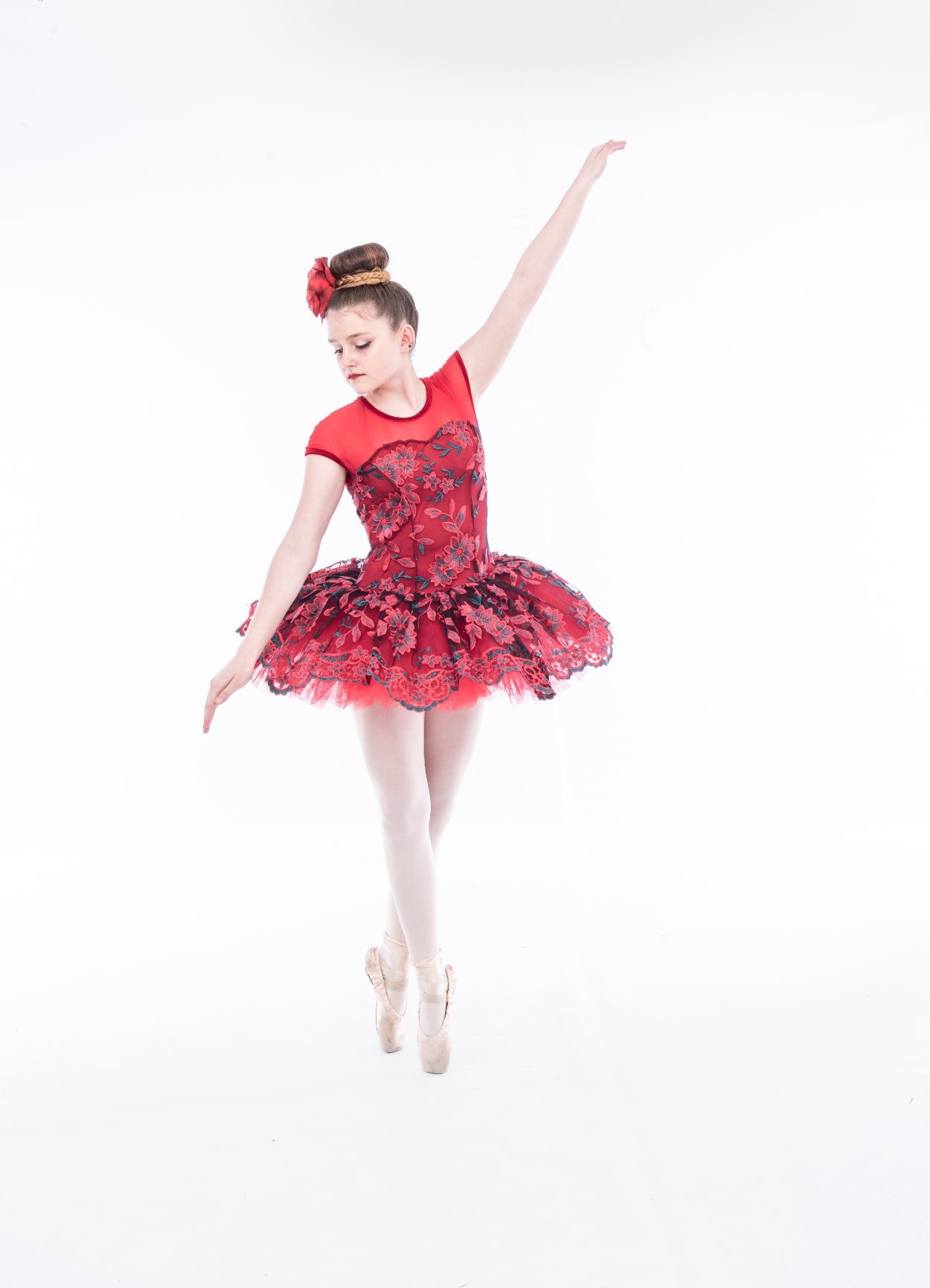 Graceful ballerina performing in costume