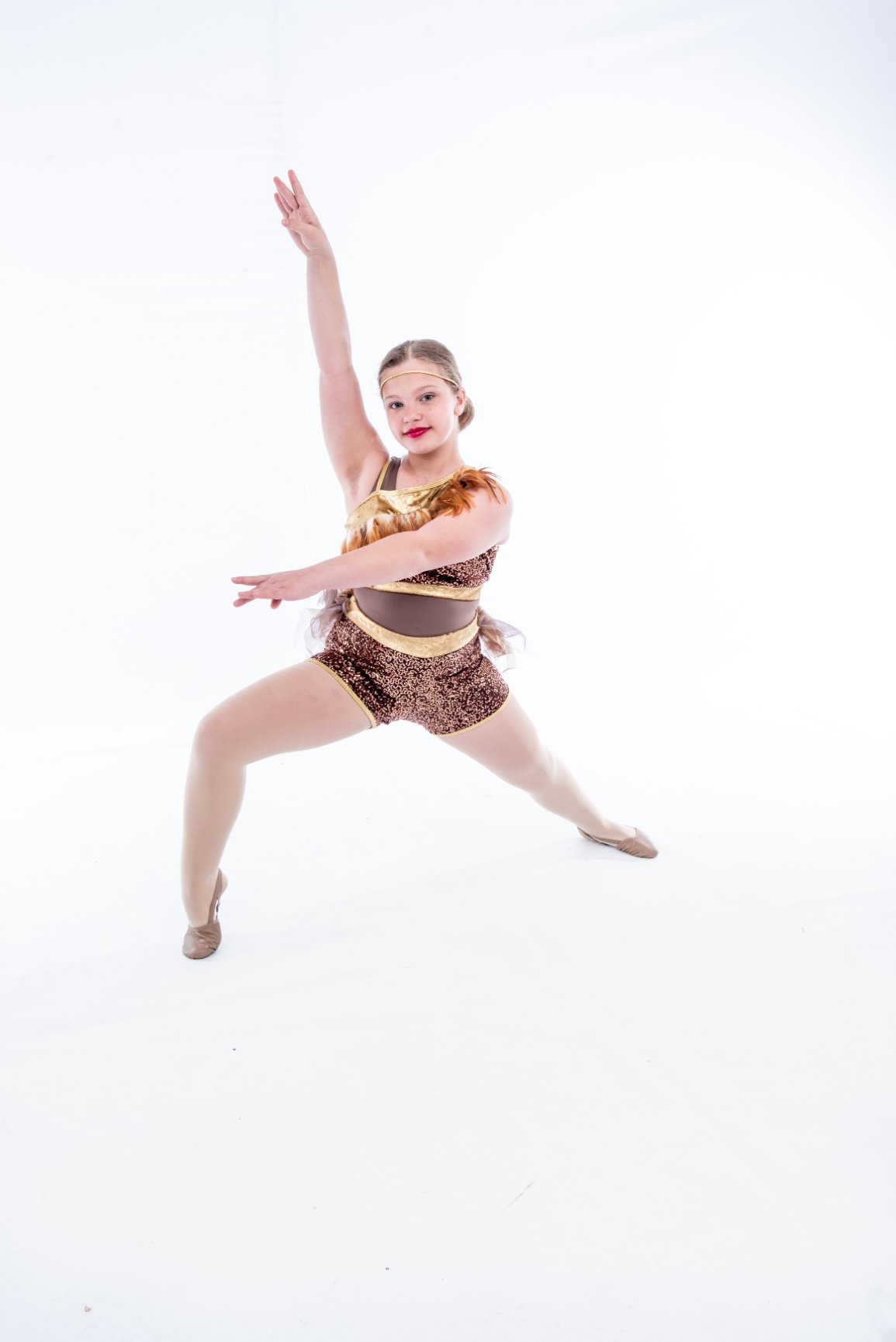 Performer in dynamic dance position