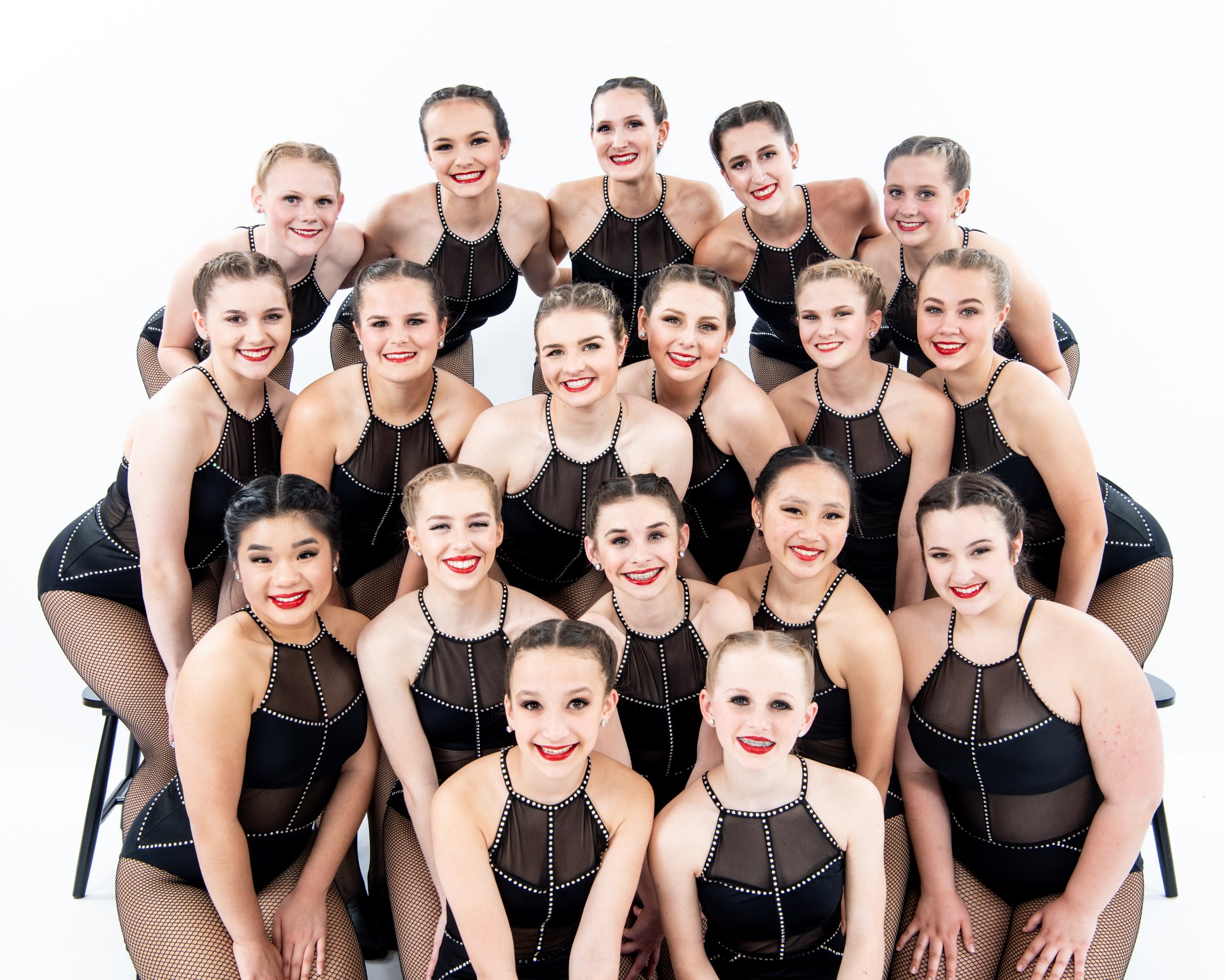 Dance team in black outfits