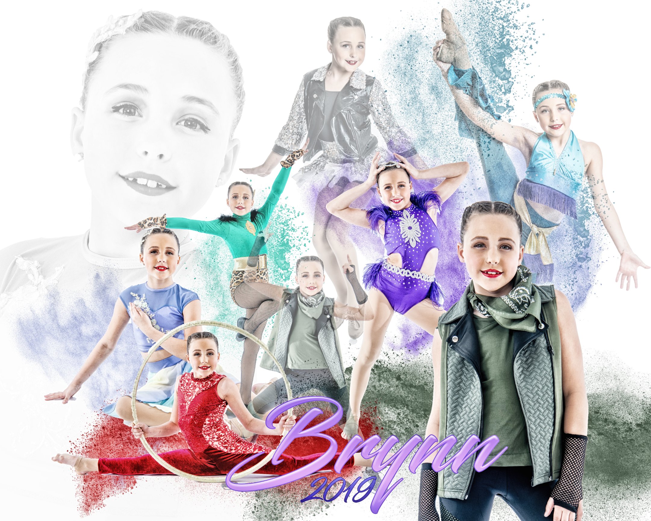 Artistic dance collage with vibrant outfits